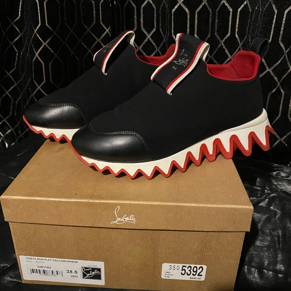 Christian Louboutin Black and Red Athletic Shoes